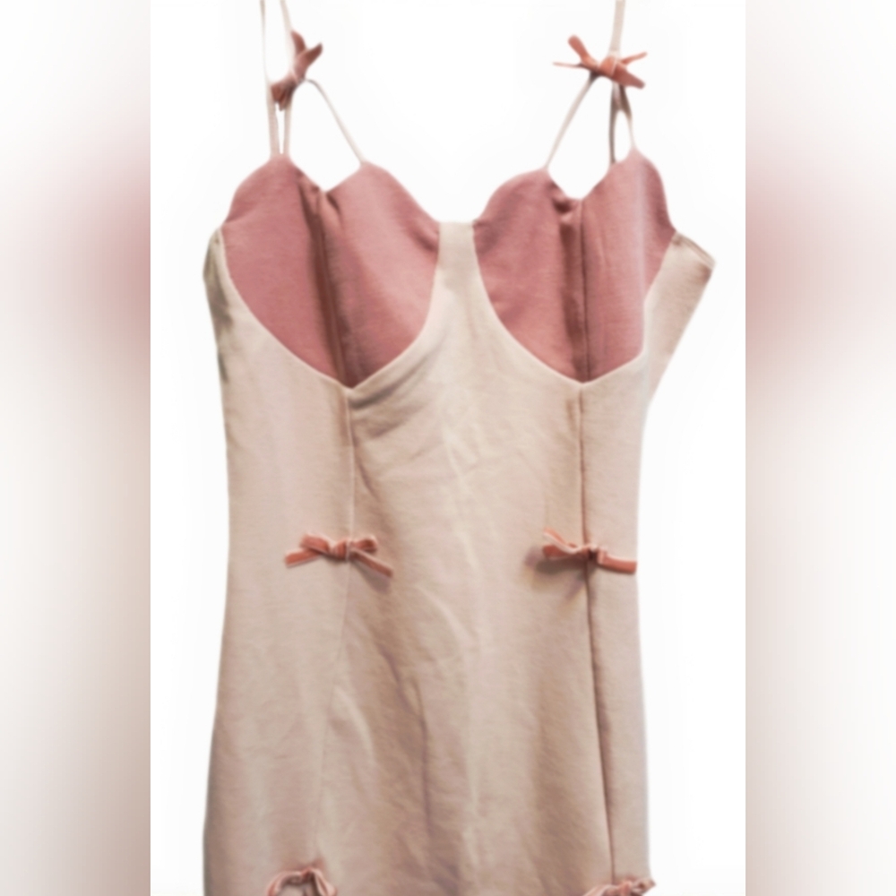 Spaghetti Strap Pink Bow Dress